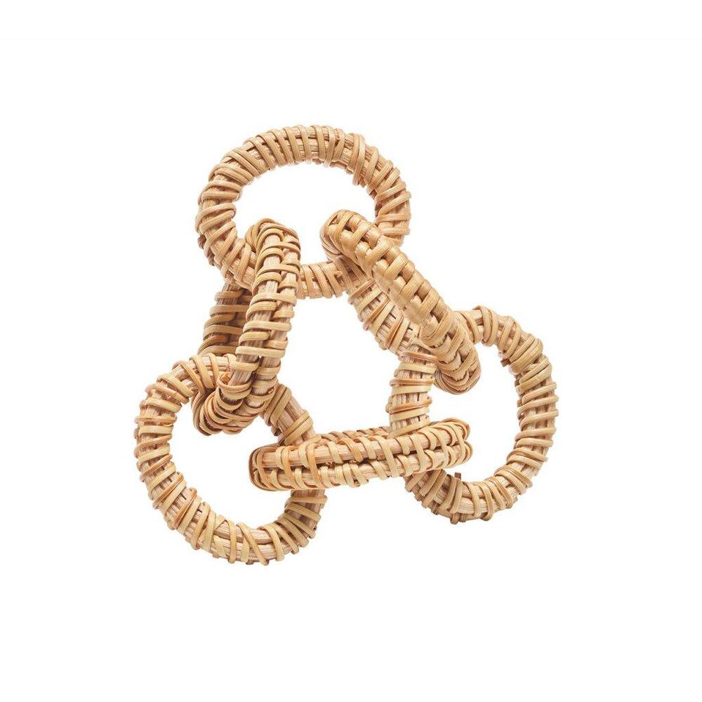 Rattan Link Napkin Ring in Natural - Set of 4 by Kim Seybert 