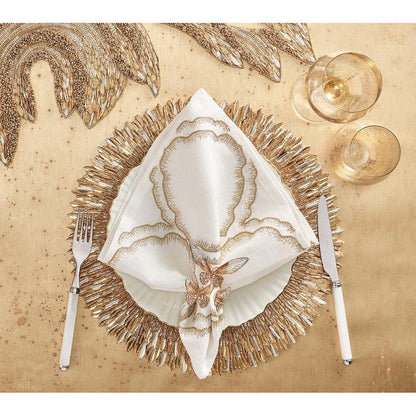 Ray Placemat - Set of 2 Gold & Crystal by Kim Seybert 1