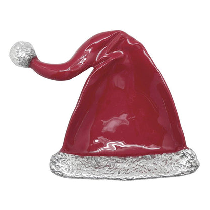 Red Enamel Santa Hat Candy Dish by Mariposa 