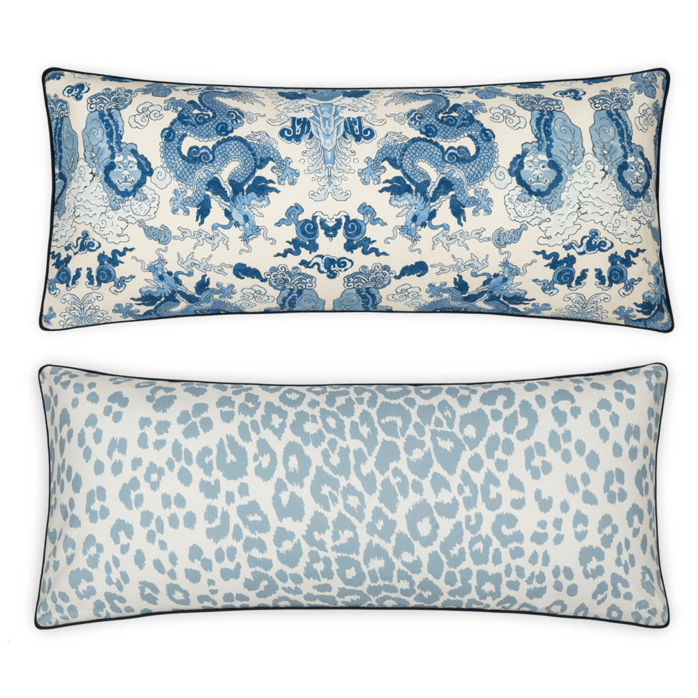 Reversible Lumbar Pillow Cover Magic Blue & Iconic Sky 