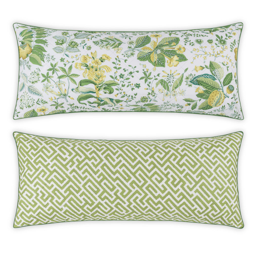 Reversible Lumbar Pillow Cover Pomegranate Citrus & Gabriel Grass 