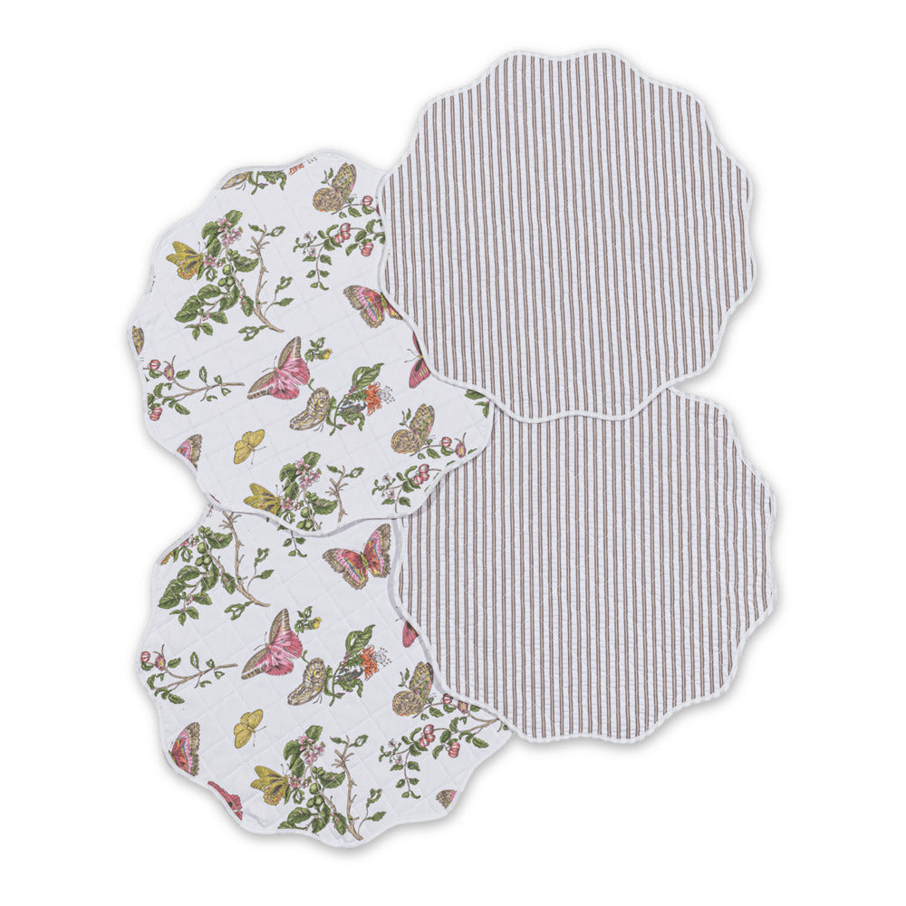 Reversible Quilted Circle Placemat - set of 4