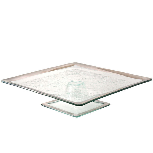 Roman 12.5" x 12.5" Antique Square Cake Plate by Annieglass Additional Image -1