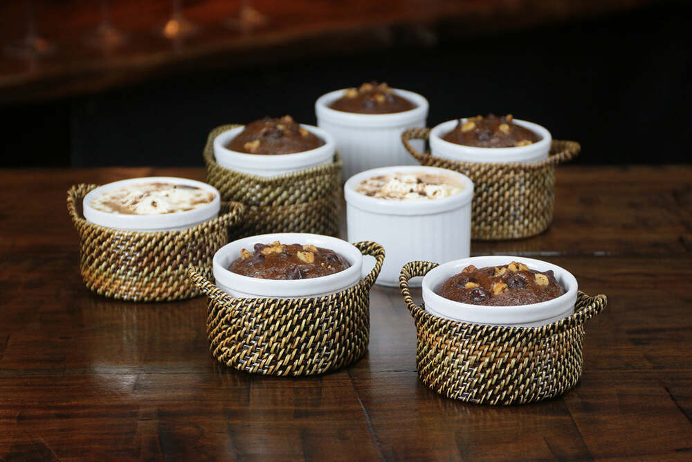 Round Basket with 8oz Stoneware Souffle Ramekin by Calaisio 1