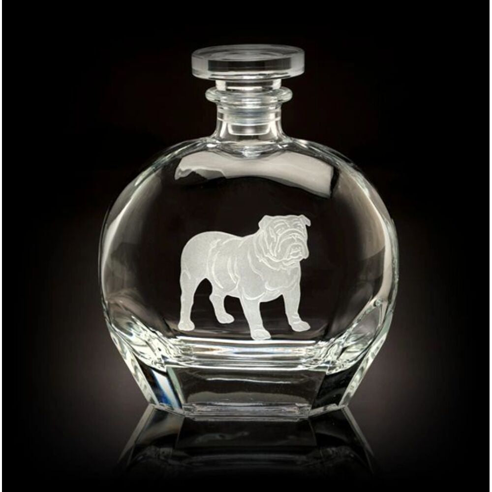 Round Decanter Bulldog by Julie Wear 