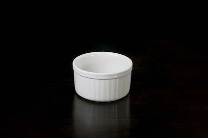 Round Souffle White 8 Oz Dish Stoneware by Calaisio 