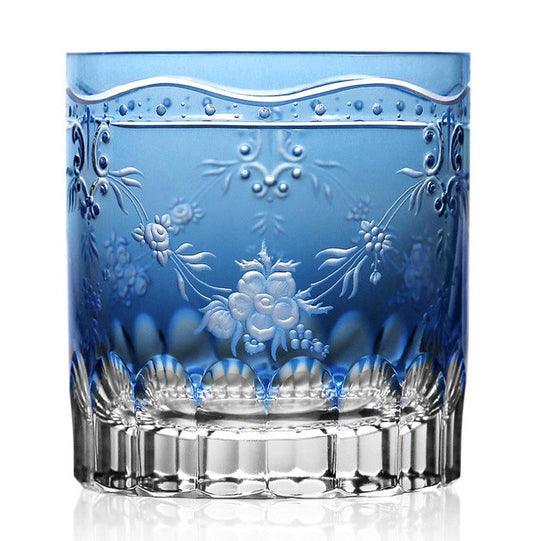 Royal Antoinette Sky Blue Double Old Fashioned Glass by Varga Crystal 