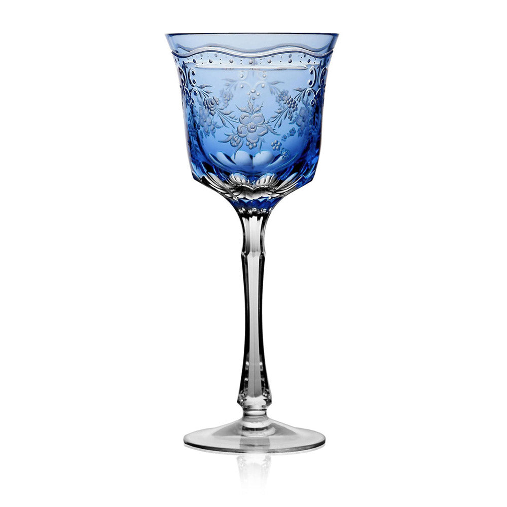 Royal Antoinette Sky Blue Water Glass by Varga Crystal 