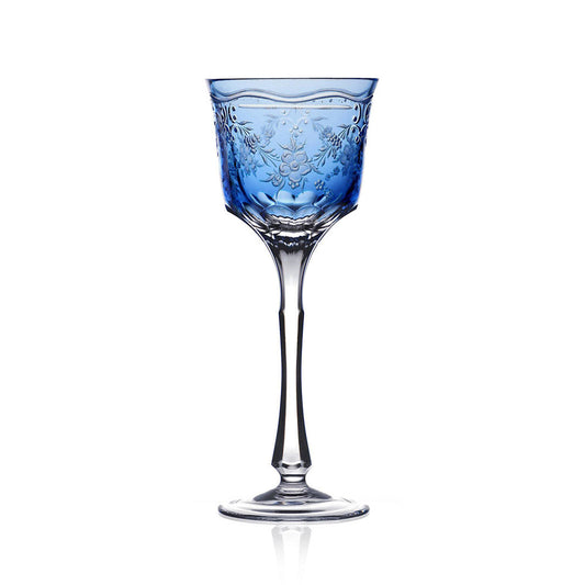 Royal Antoinette Sky Blue Wine Hock by Varga Crystal 