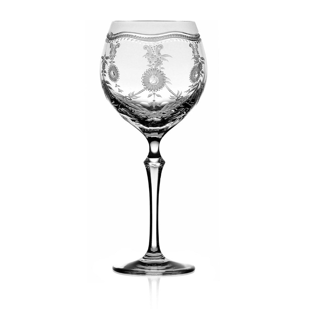 Royal Scroll Clear Water Glass by Varga Crystal 