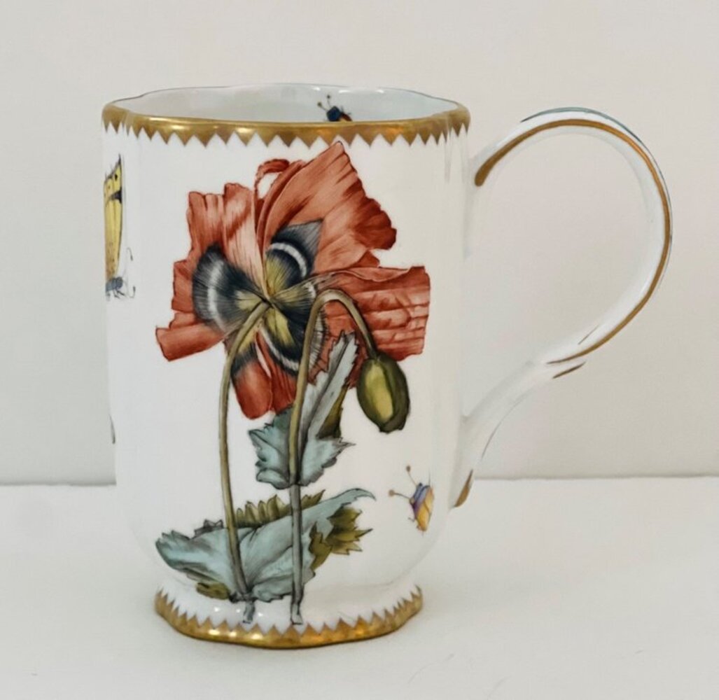 RPP11 - Hand Painted Red Poppy Mug by Anna Weatherley