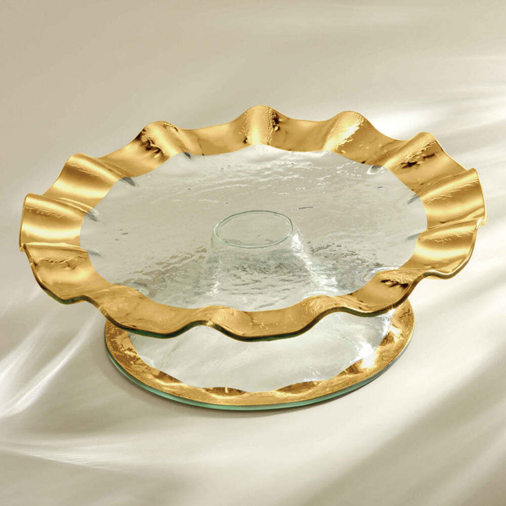 Ruffle 14.25" Pedestal Cake Plate by Annieglass Additional Image -1