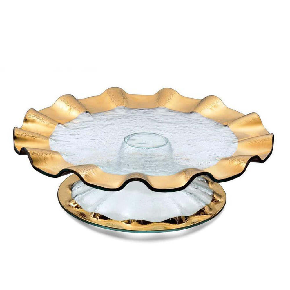 Ruffle 14.25" Pedestal Cake Plate by Annieglass 