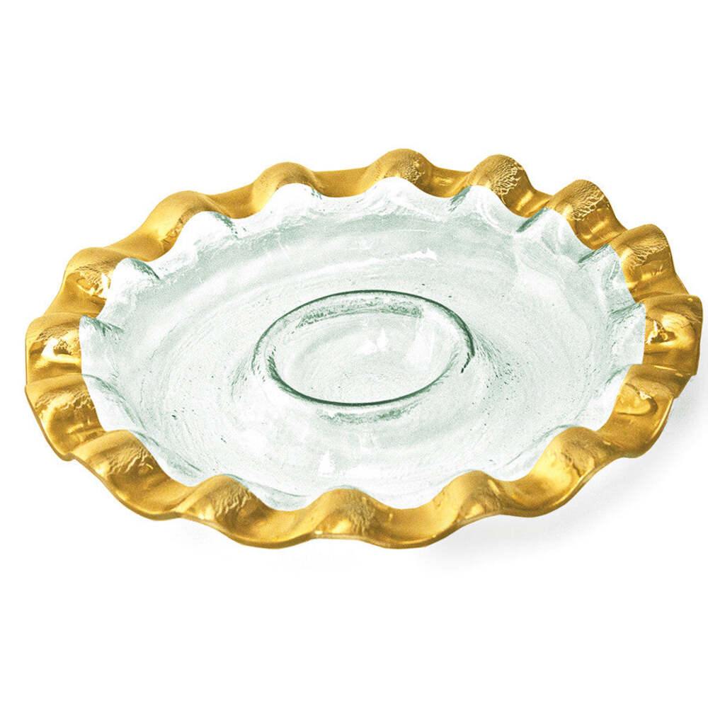 Ruffle 14.75" Round Chip & Dip Server by Annieglass 