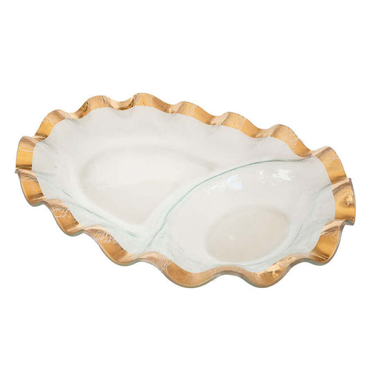 Ruffle Oval Chip & Dip by Annieglass 