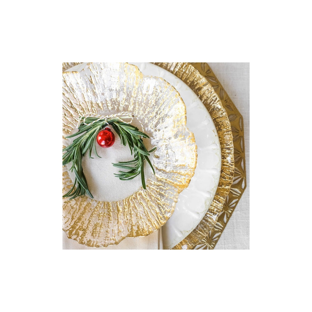 Rufolo Small Shallow Bowl, Gold by Vietri 2