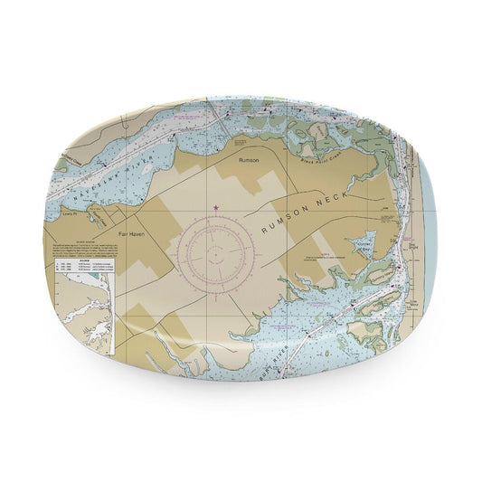 Rumson Neck Chart Platter by Mariposa 