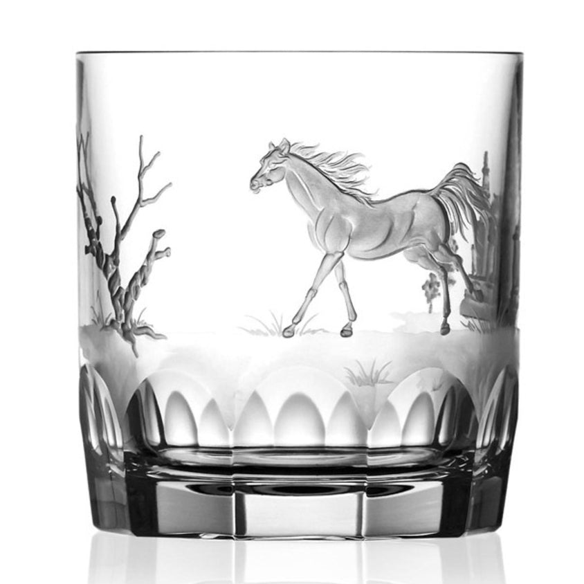 Run 4 Roses Clear Double Old Fashioned Glass by Varga Crystal 