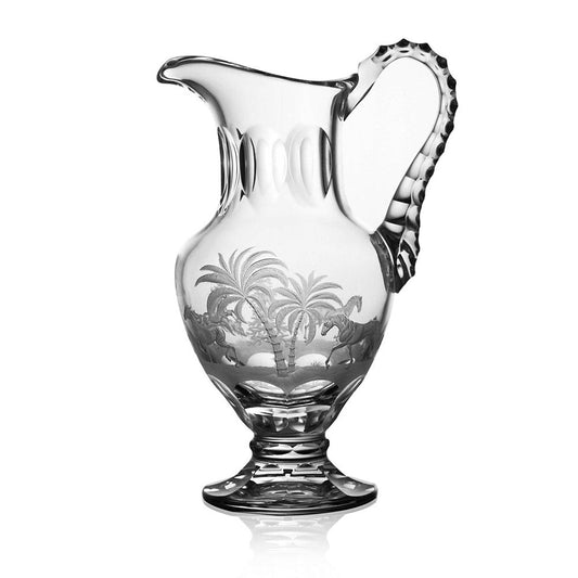 Run 4 Roses Clear Footed Water Pitcher 1.0 Liter by Varga Crystal 