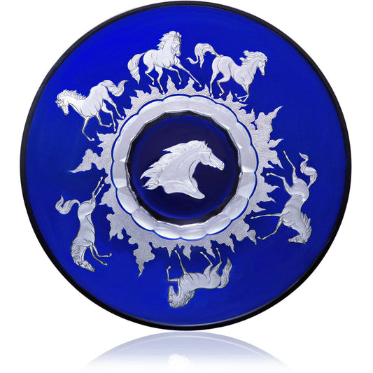 Run 4 Roses Cobalt Bowl 15 by Varga Crystal 