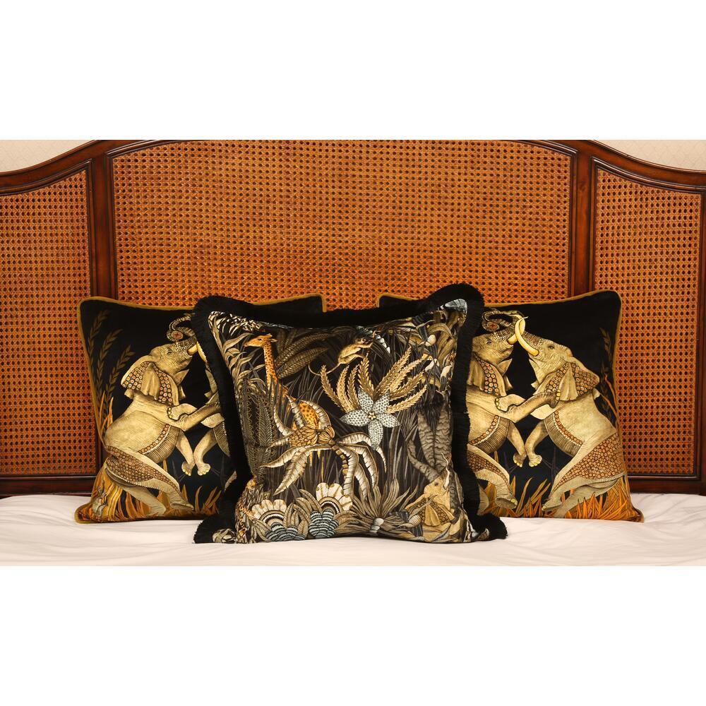 Sabie Forest Pillow Velvet with Fringe by Ngala Trading Company Additional Image - 10