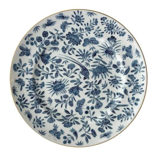 Sacred Bird & Butterfly Blue Dinner Plate by Mottahedeh 