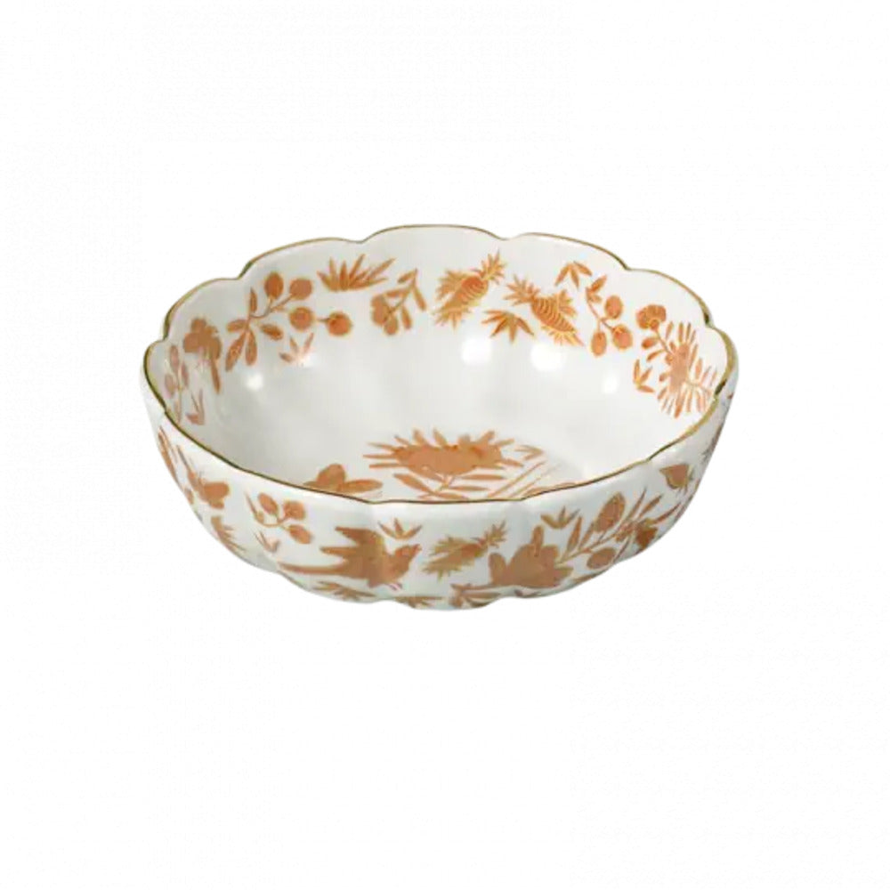 Sacred Bird & Butterfly Fluted Dessert Bowl by Mottahedeh