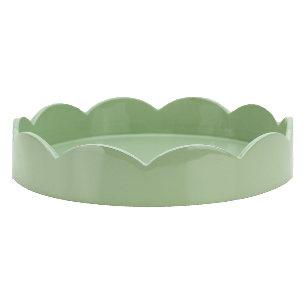 Sage Green Small Round Scallop Tray 8.5"x8.5" by Addison Ross