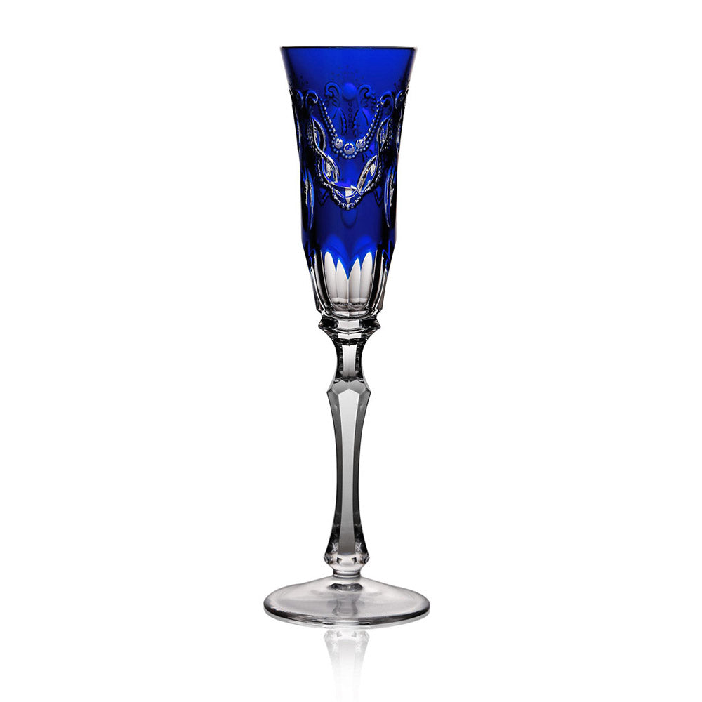 Saint Tropez Cobalt Flute by Varga Crystal 