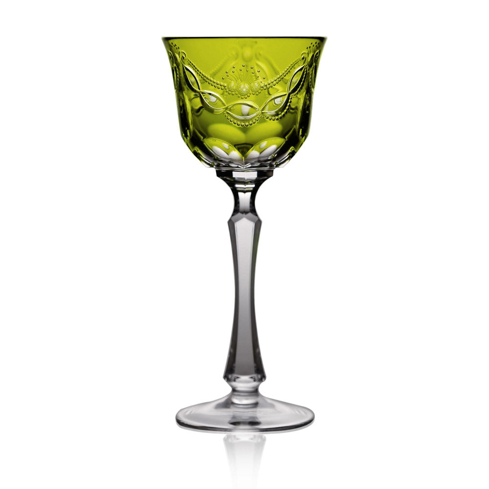 Saint Tropez Yellow-Green Wine Hock by Varga Crystal 