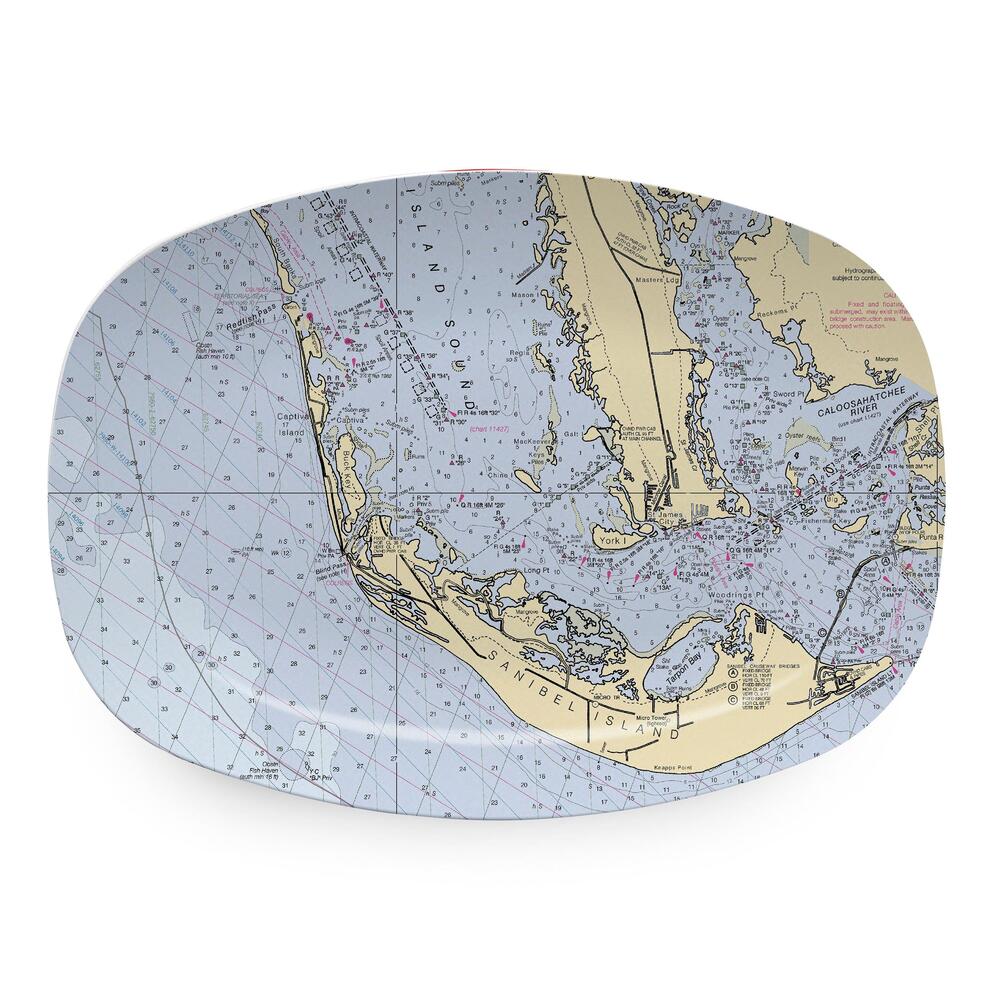 Sanibel Chart Platter by Mariposa 