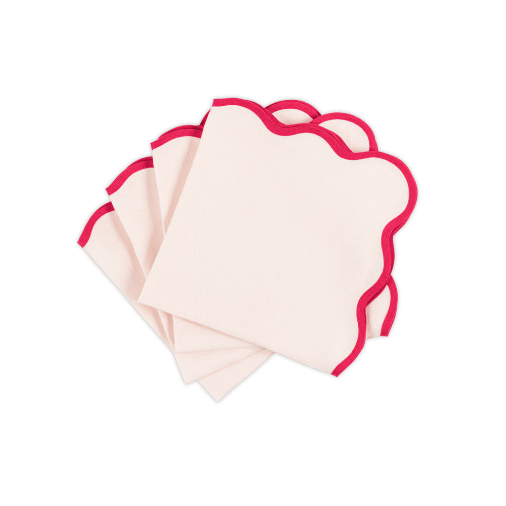 Scallop Edge Napkin set of 4 Pink & Azalea 