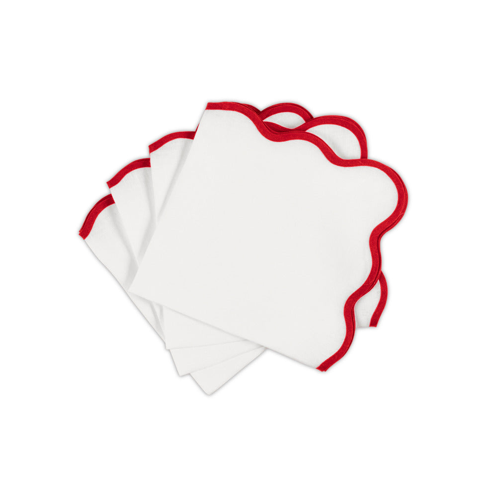 Scallop Edge Napkin set of 4 Scarlet 