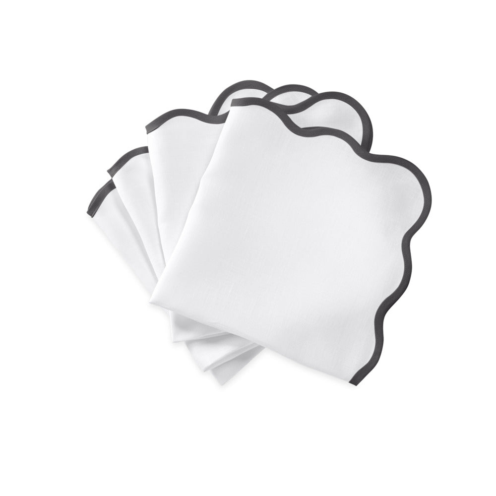 Scallop Edge Napkin set of 4 Smoke Grey 