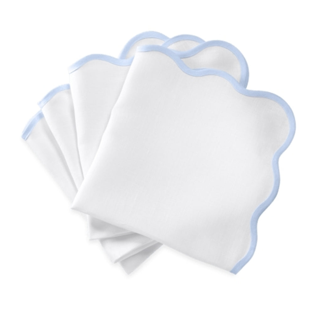 Scallop Edge Napkins ain Iceblue (Set of 4) by Matouk