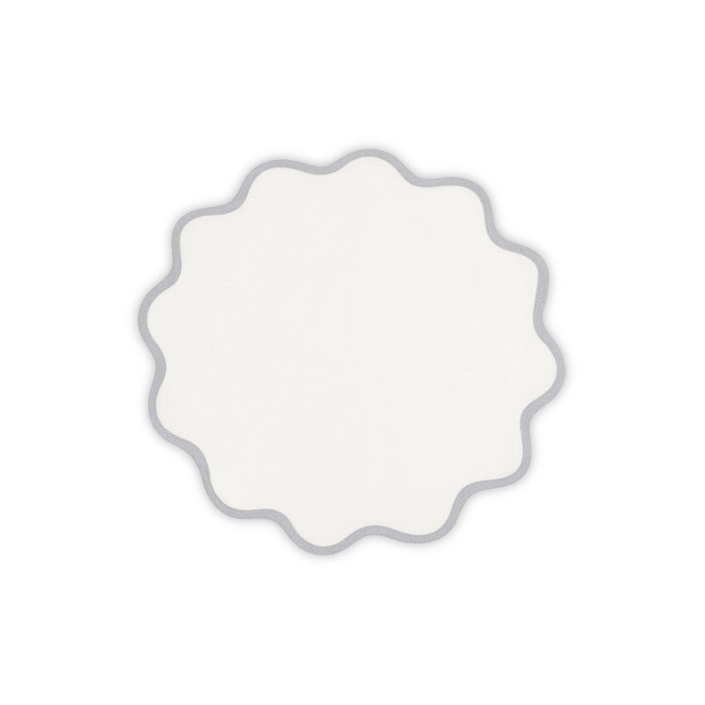 Scallop Edge Placemat set of 4 Classic Grey Circle 