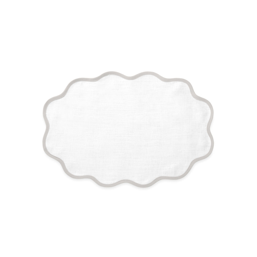 Scallop Edge Placemat set of 4 Classic Grey Oval 