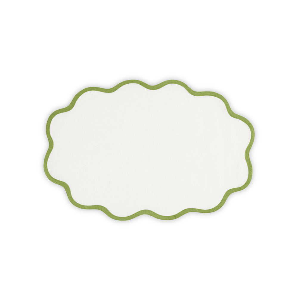 Scallop Edge Placemat set of 4 Grass Oval 