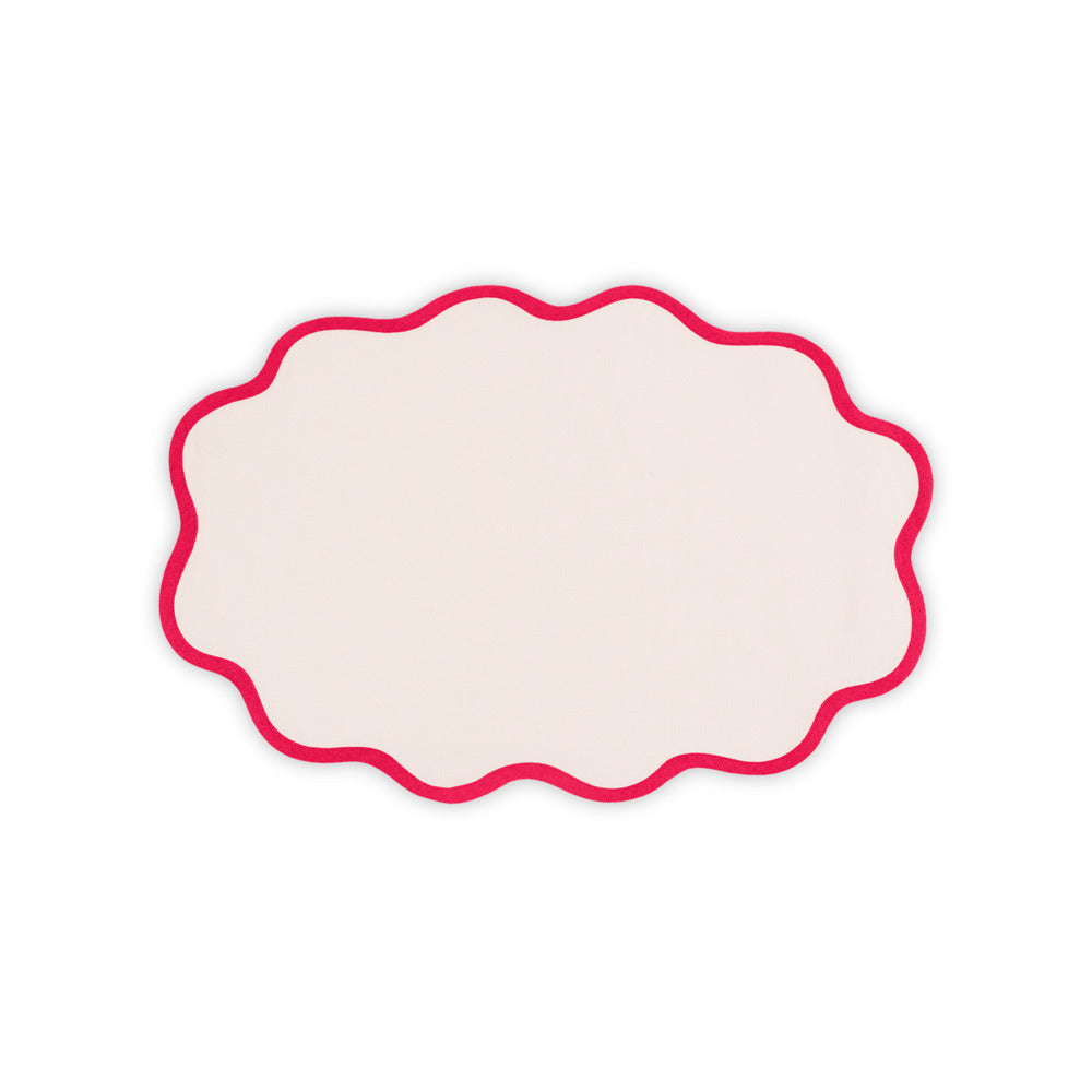Scallop Edge Placemat set of 4 Pink & Azalea Oval 