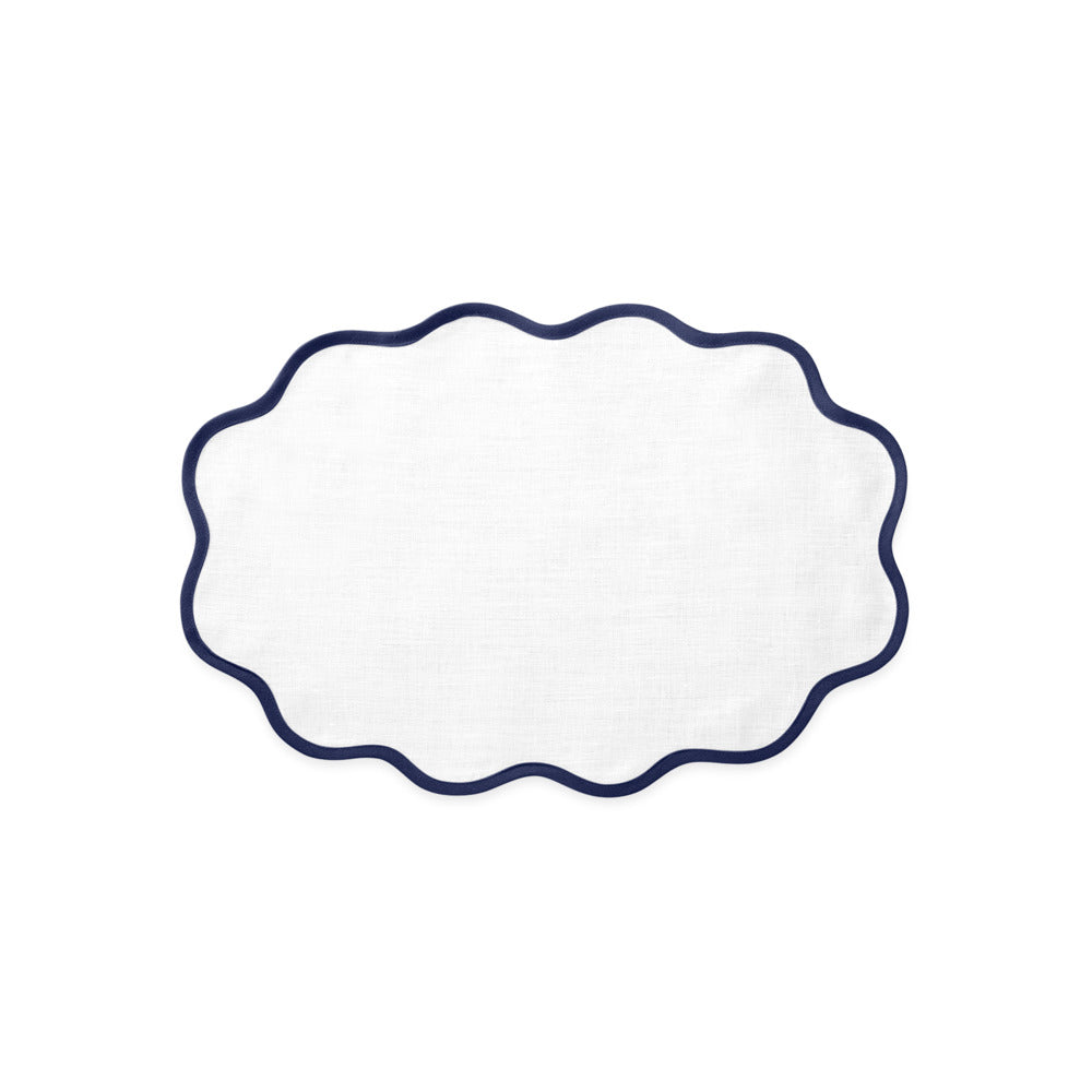 Scallop Edge Placemat set of 4 Sapphire Oval 