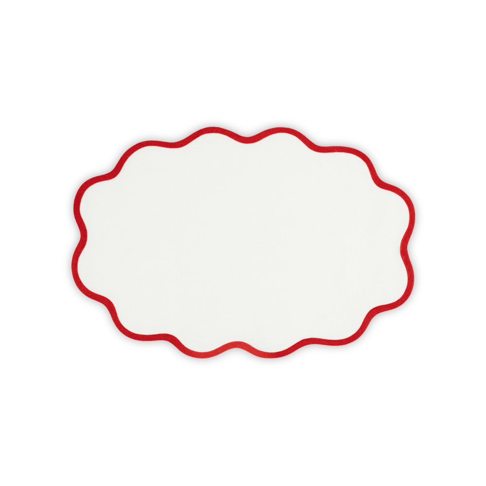 Scallop Edge Placemat set of 4 Scarlet Oval 