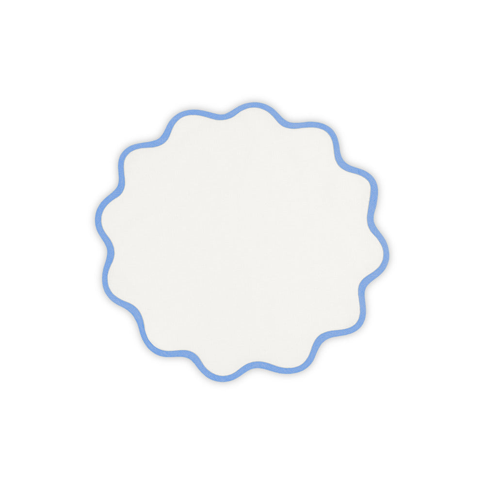 Scallop Edge Placemat set of 4 Sky Blue Circle 