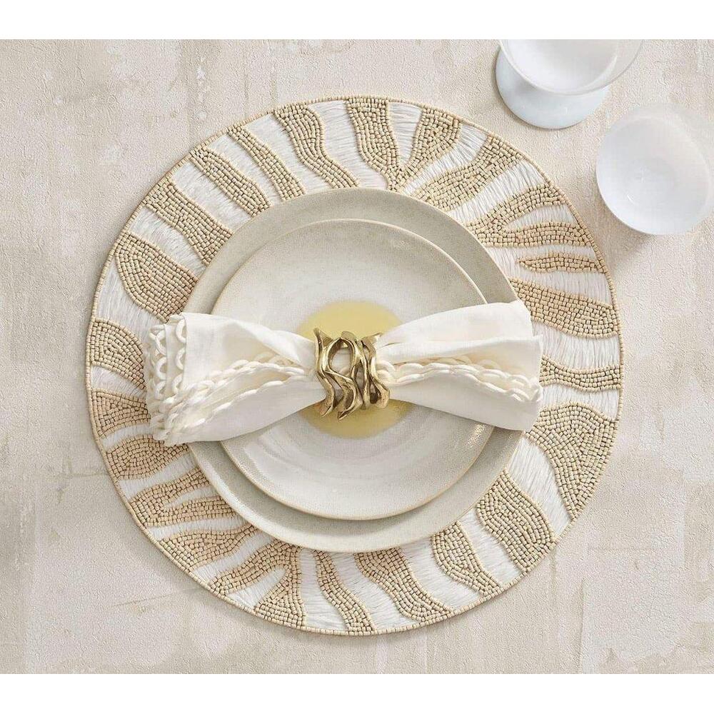 Serengeti Placemat in White & Natural - Set of 2 by Kim Seybert 1