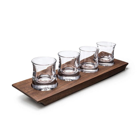 Shoreham Whiskey Set with Walnut Wood Base by Simon Pearce 