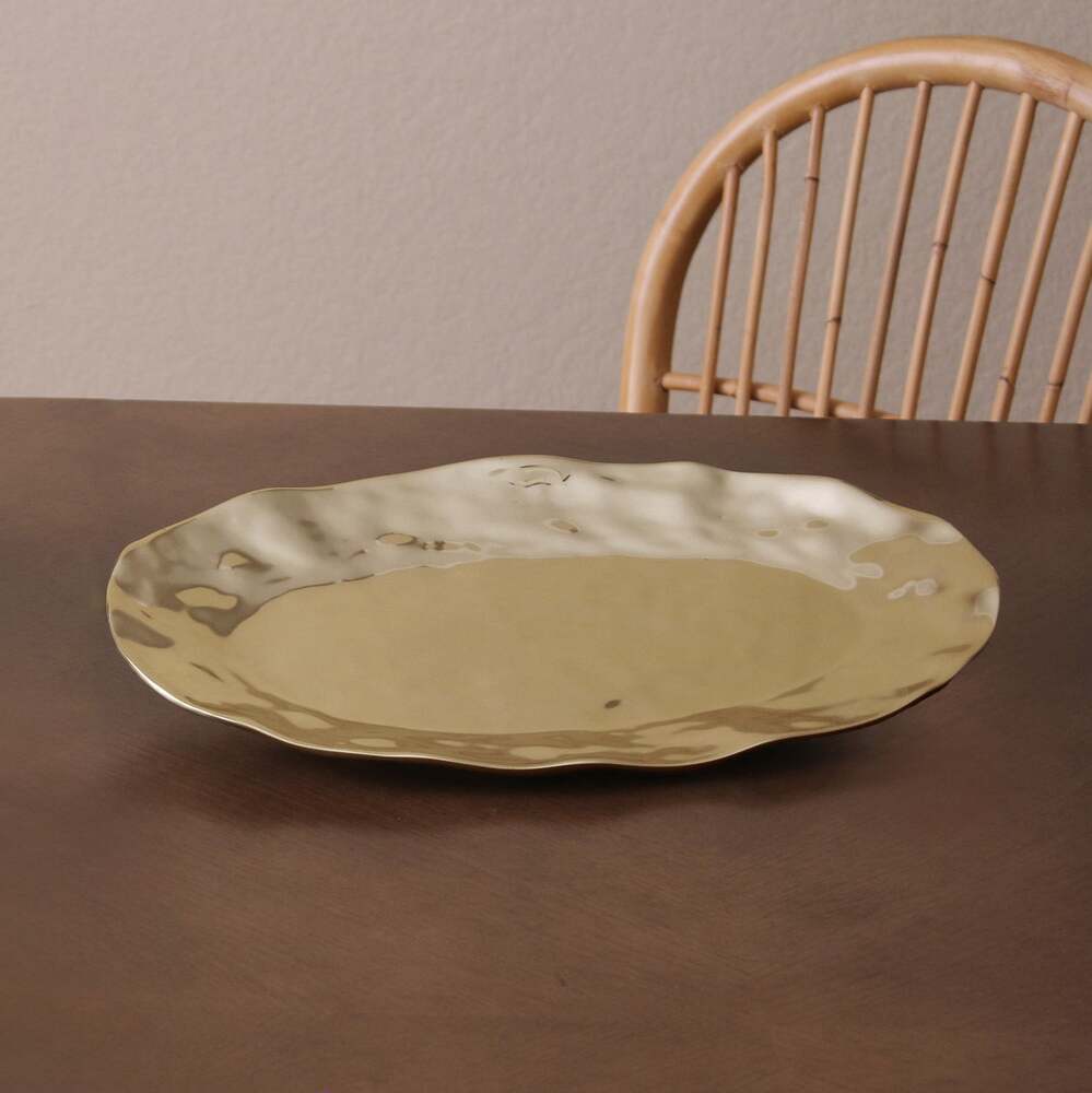 Sierra Modern Brooklyn Medium Oval Platter - Shiny Gold by Beatriz Ball 