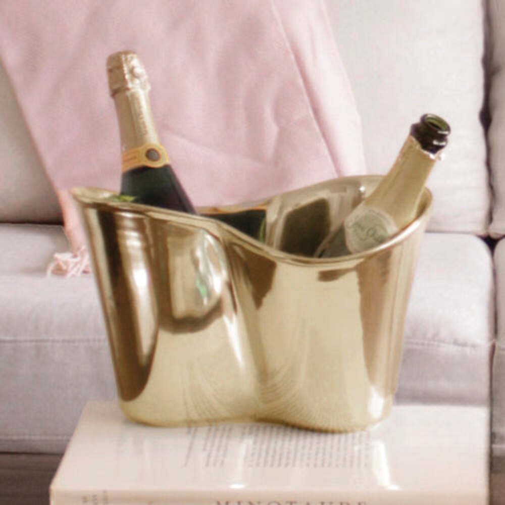 Sierra Modern Double Ice Bucket - Gold by Beatriz Ball 1