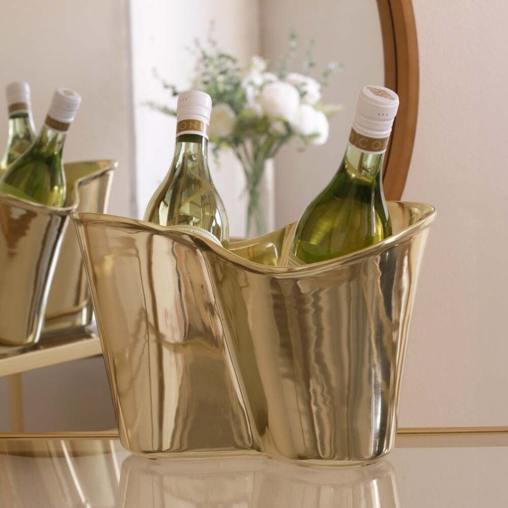 Sierra Modern Double Ice Bucket - Gold by Beatriz Ball 3