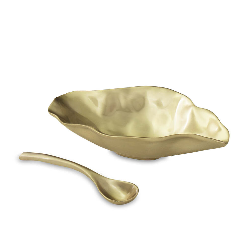 Sierra Modern Maia Medium Bowl with Spoon - Gold by Beatriz Ball 1