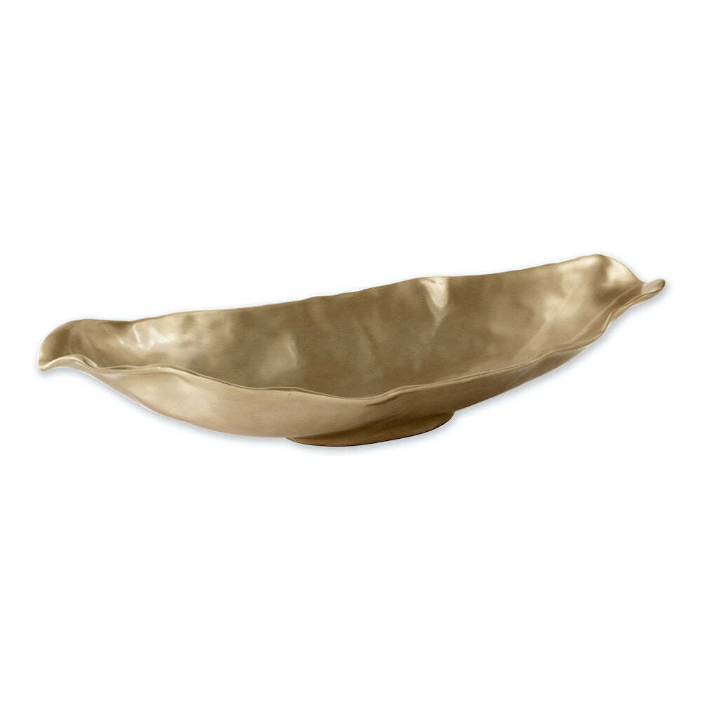 Sierra Modern Maia Medium Long Oval Bowl - Gold by Beatriz Ball 1