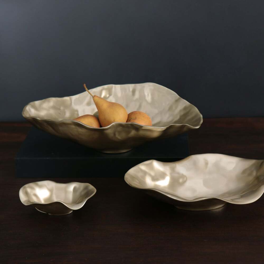 Sierra Modern Maia Medium Oval Bowl - Gold by Beatriz Ball 4